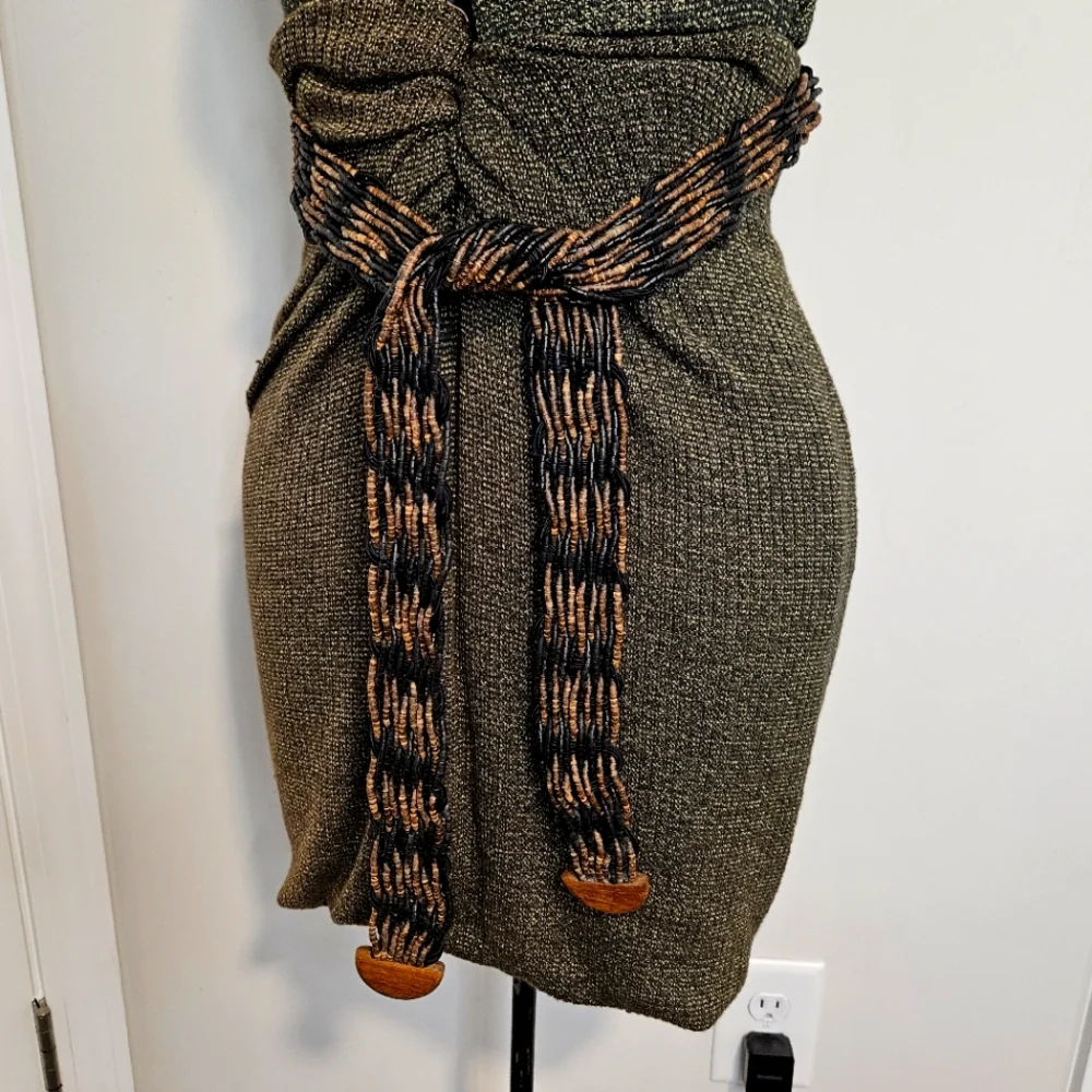Vintage Boho Western Beaded Adjustable Black/Brown Fashion Belt